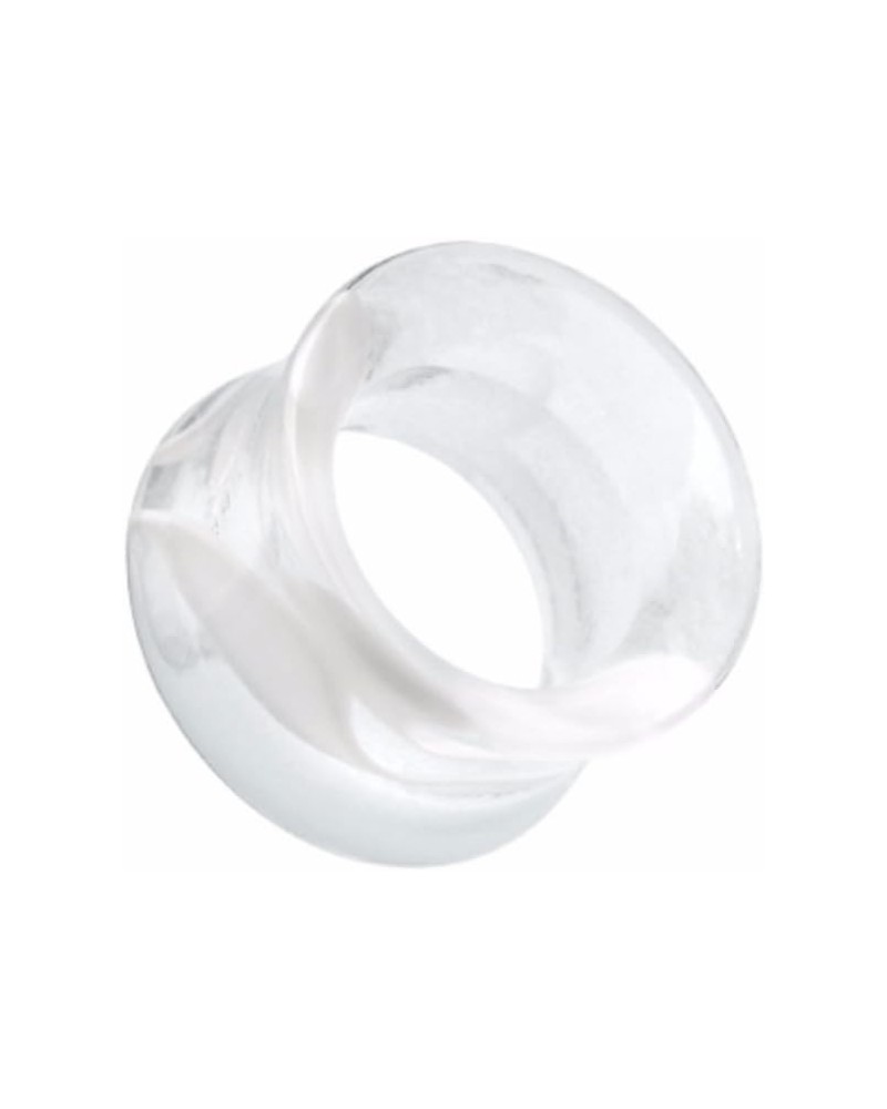 Marble Swirl Acrylic Double Flared WildKlass Ear Gauge Tunnel Plug (Sold as Pairs) 0 GA Clear $10.06 Body Jewelry