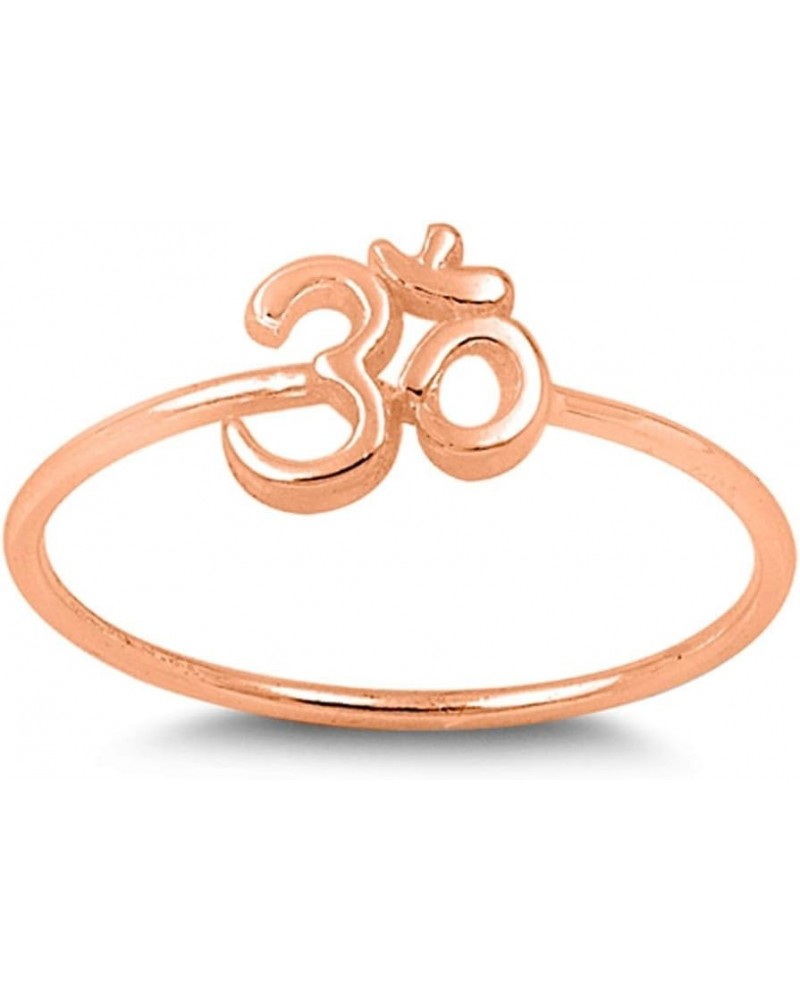 CHOOSE YOUR COLOR Sterling Silver Om Sign Ring Rose Gold-Tone $9.73 Rings