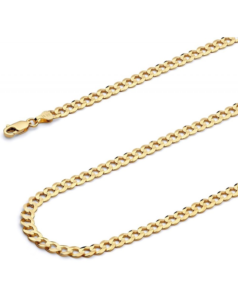 14K Solid Gold Cuban Link Open Curb Chains (Select Options) 22 Inches Yellow Gold $377.60 Necklaces