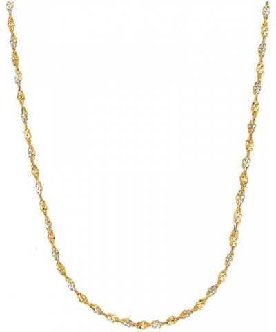 14k Gold Yellow and White Two Tone Singapore Chain Necklace (1.35mm, 2mm) 24.0 Inches 1.35mm $67.32 Necklaces