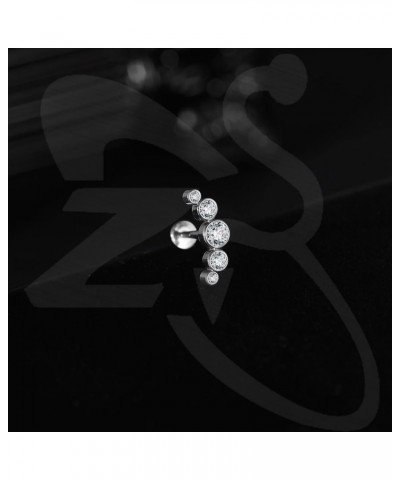 ASTM F136 Titanium 16G 8mm Piercing Jewelry for Conch, Tragus, Helix, Lip, Labret, Earlobe - Hypoallergenic Internally Thread...