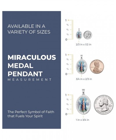 Miraculous Medal Necklace Catholic Virgin Mary Pendant Oval Pendants for Women & Men Crafted in 10K/14K Yellow or White Gold ...