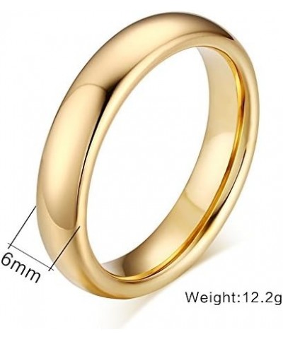 Jewelry Personalized His & Hers Gold Plated Tungsten Carbide Domed Engagement Anniversary Ring Wedding Bands 6mm size 9 $9.68...