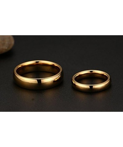 Jewelry Personalized His & Hers Gold Plated Tungsten Carbide Domed Engagement Anniversary Ring Wedding Bands 6mm size 9 $9.68...