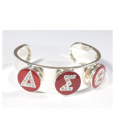 Delta Sigma Theta Bangle Button Bracelet Silver $18.55 Bracelets