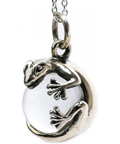 COSUMOSU 925 Sterling Silver Gecko Lizard/Dolphin Crystal ball Hawaiian pendant for necklace Gecko $23.88 Necklaces