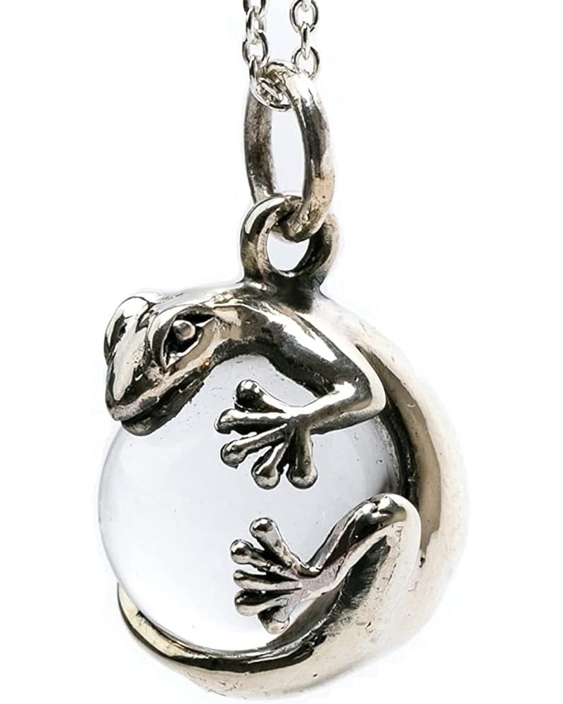 COSUMOSU 925 Sterling Silver Gecko Lizard/Dolphin Crystal ball Hawaiian pendant for necklace Gecko $23.88 Necklaces