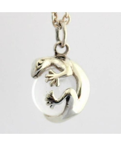 COSUMOSU 925 Sterling Silver Gecko Lizard/Dolphin Crystal ball Hawaiian pendant for necklace Gecko $23.88 Necklaces