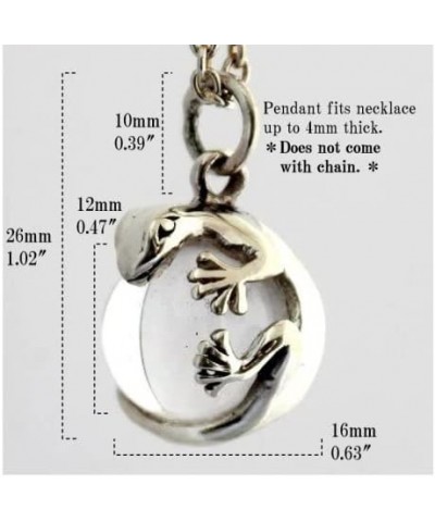 COSUMOSU 925 Sterling Silver Gecko Lizard/Dolphin Crystal ball Hawaiian pendant for necklace Gecko $23.88 Necklaces