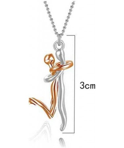 Couple Hug Necklace Pendant Simple Affectionate Snuggle Hugging Cocked Leg Necklace Valentine's Day Gift for Women Girls Love...