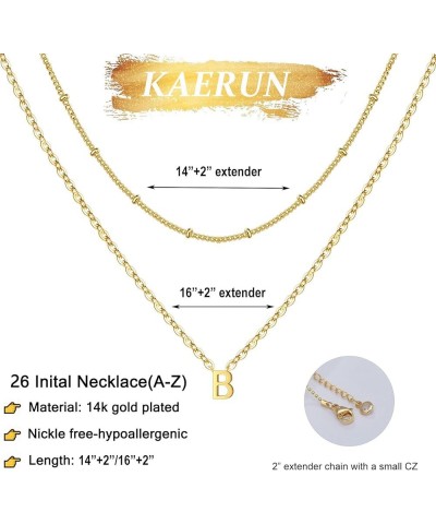 Layered Initial Ncklaces for Women Girls 14K Gold Plated Dainty Initial Necklaces Tiny Cute Name Necklaces Personalized Initi...