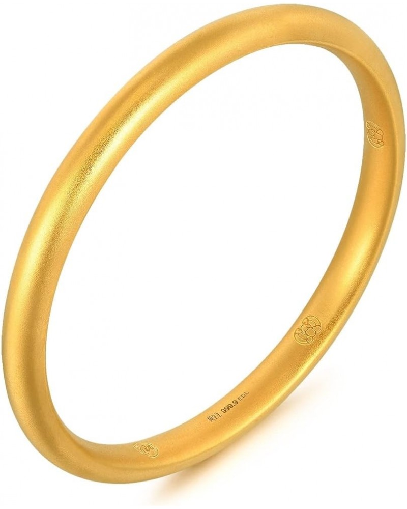 Cultural Blessings 999.9 24K Solid Gold Price-by-Weight Gold Matte-Finished, Loop Bangle for Women 92290K Approx. 0.83tael (~...