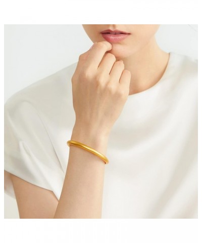 Cultural Blessings 999.9 24K Solid Gold Price-by-Weight Gold Matte-Finished, Loop Bangle for Women 92290K Approx. 0.83tael (~...