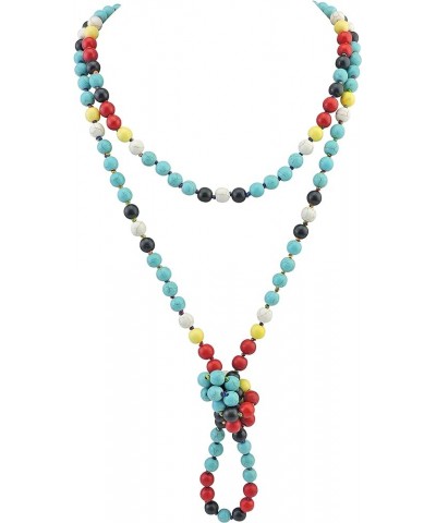 Fashion Natural Round Beads 60'' Long Strand Art Deco Necklace for Women Men Mix $11.54 Necklaces