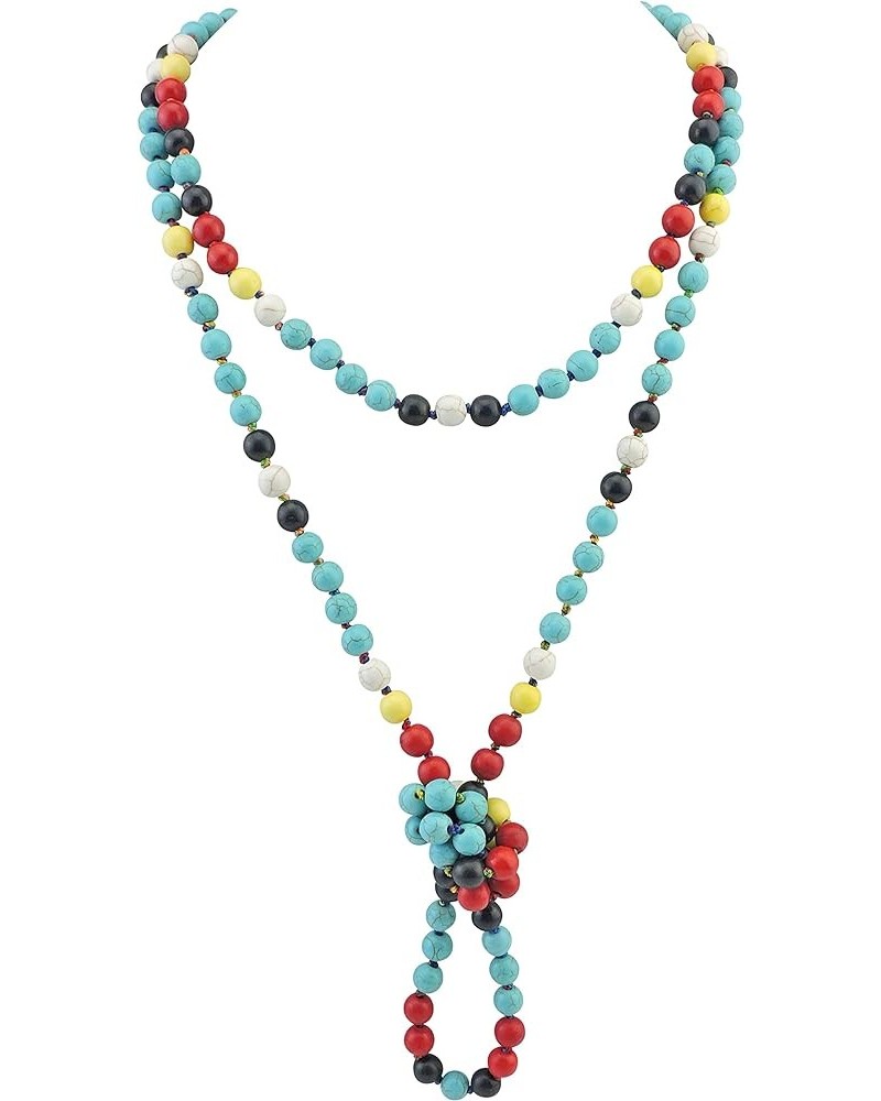 Fashion Natural Round Beads 60'' Long Strand Art Deco Necklace for Women Men Mix $11.54 Necklaces