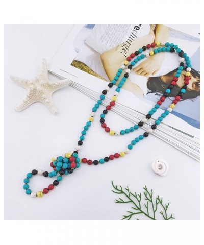 Fashion Natural Round Beads 60'' Long Strand Art Deco Necklace for Women Men Mix $11.54 Necklaces