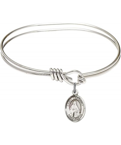 Oval Eye Hook Bangle Bracelet w/St. Veronica in Sterling Silver 5.75 Inches $30.42 Bracelets