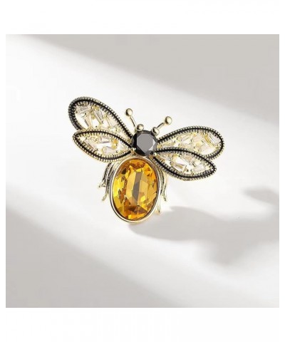 Honey Bee Brooches Pins,Animal Insect Bird Brooches Vintage Elegant Crystal Bee Lapel Pins Clothing Accessory Jewelry Gift fo...