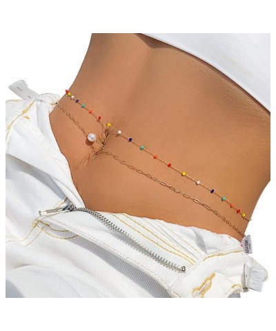 Summer Beaded Waist Chain Metal Bikini Multi Layer Waist Belly Chain Jewelry Sexy Beach Beads Body Chain Pearl Simple Waist C...