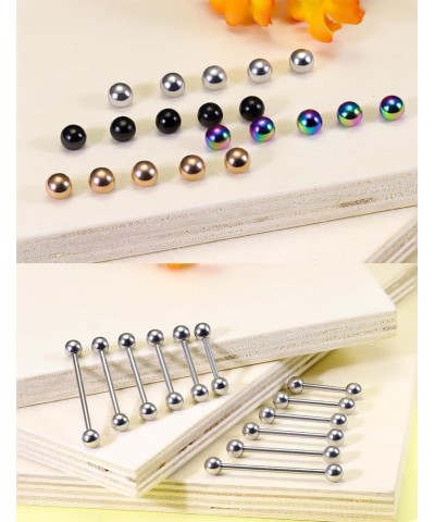 14G 16G Long Tongue Rings Nipple Piercing Jewelry Surgical Steel Tongue Barbell Body Piercing Jewelry Bars Length 12mm 14mm 1...