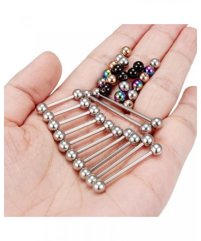 14G 16G Long Tongue Rings Nipple Piercing Jewelry Surgical Steel Tongue Barbell Body Piercing Jewelry Bars Length 12mm 14mm 1...