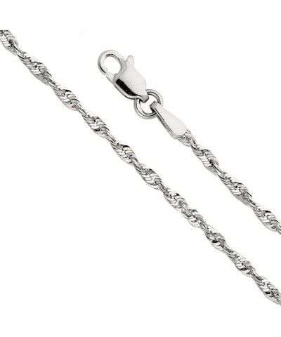 14k REAL Yellow OR White Gold Solid 2mm Diamond Cut Rope Chain Necklace with Lobster Claw Clasp White Gold 16.0 Inches $149.4...