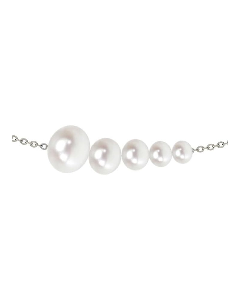 925 Sterling Silver Dainty Freshwater Cultured Pearl Choker Necklace White Genuine Real Pearl Charm Necklaces Jewelry Gifts f...