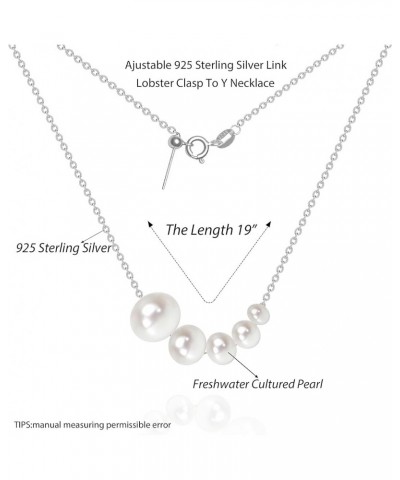 925 Sterling Silver Dainty Freshwater Cultured Pearl Choker Necklace White Genuine Real Pearl Charm Necklaces Jewelry Gifts f...