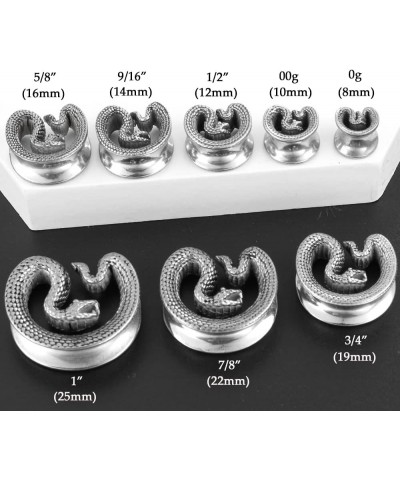 8mm-25mm (0g-1") Snake Saddle Plugs Ear Gauges Tunnels Hypoallergenic 316 Stainless Steel Earrings Plugs Piercing For Ears Ex...