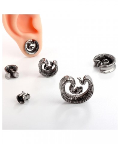 8mm-25mm (0g-1") Snake Saddle Plugs Ear Gauges Tunnels Hypoallergenic 316 Stainless Steel Earrings Plugs Piercing For Ears Ex...