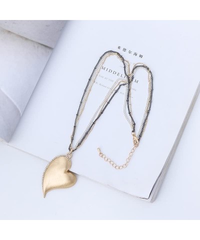 Love Heart Pendant Necklace for Women Fashion Jewelry Long Chian Sweater Necklaces 610 $10.59 Necklaces