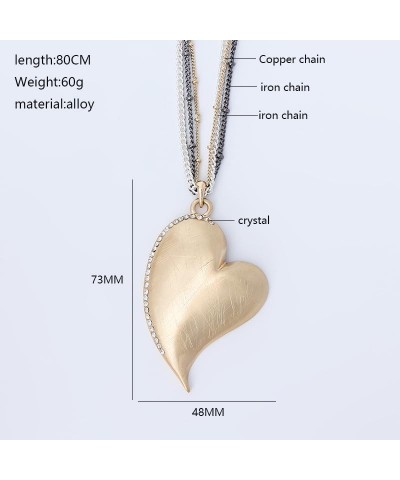 Love Heart Pendant Necklace for Women Fashion Jewelry Long Chian Sweater Necklaces 610 $10.59 Necklaces