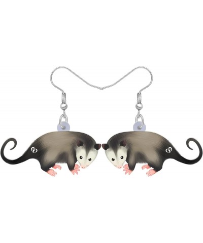 Cute Acrylic Anime Possum Earrings Dangle Drop Animals Jewelry Opossum Gifts for Women Girls Charms Grey E $7.41 Earrings