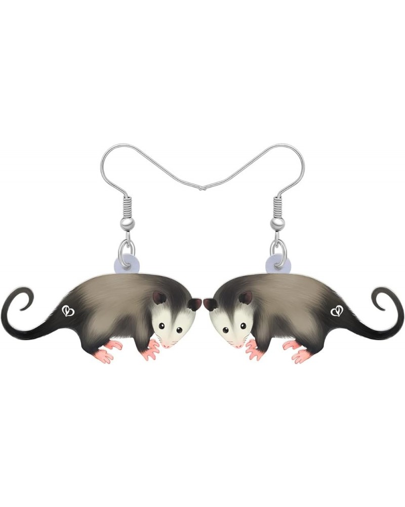 Cute Acrylic Anime Possum Earrings Dangle Drop Animals Jewelry Opossum Gifts for Women Girls Charms Grey E $7.41 Earrings