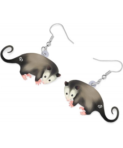 Cute Acrylic Anime Possum Earrings Dangle Drop Animals Jewelry Opossum Gifts for Women Girls Charms Grey E $7.41 Earrings