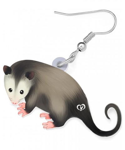 Cute Acrylic Anime Possum Earrings Dangle Drop Animals Jewelry Opossum Gifts for Women Girls Charms Grey E $7.41 Earrings