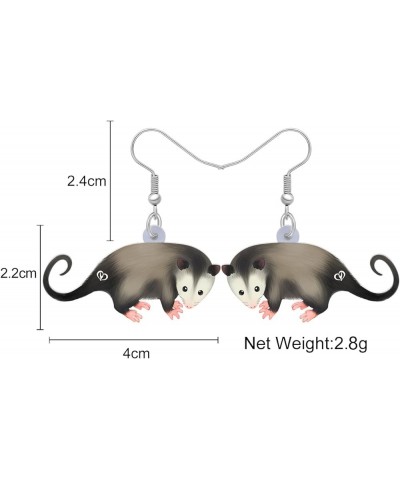 Cute Acrylic Anime Possum Earrings Dangle Drop Animals Jewelry Opossum Gifts for Women Girls Charms Grey E $7.41 Earrings