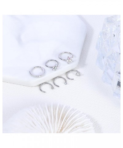 12PCS 20G 18G Nose Piercing Kit Nose Rings Hoops Surgical Steel L Shape Nose Studs for Nose Rings for Women Silver Gold Nose ...