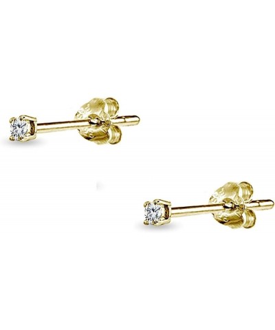 Stud Earrings for Women Sterling Silver Cubic Zirconia Round Stud Pierced Tiny Cartilage 2mm CZ Earring Studs for Men Teens G...