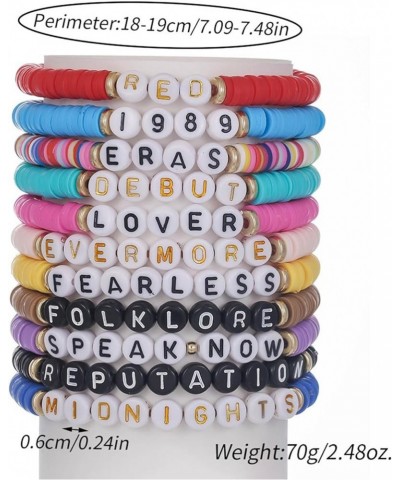 Taylor Love Bracelet, 1989 Anti-Hero Fearless Midnight Bracelets for Women Girls, Rope Weaving Colorful Letter Beads Adjustab...