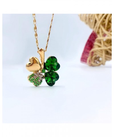 Four Leaf Clover Necklace - Green St.Patrick's Day Earrings for Women - Shamrock Earrings - Irish Jewelry - Shamrock Pin Broo...