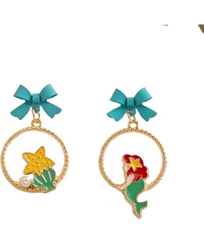 Cartoon Littl Mermaid Earrings Stud, Zinc Alloy Priness TV Movies Earrings for Girls and Women 4 $8.99 Earrings