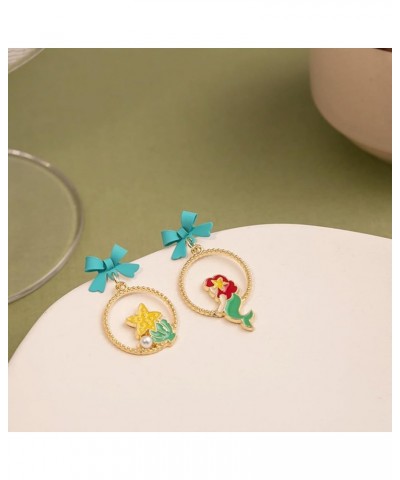 Cartoon Littl Mermaid Earrings Stud, Zinc Alloy Priness TV Movies Earrings for Girls and Women 4 $8.99 Earrings