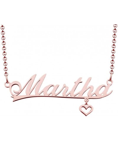 Personalized Name Necklace Rose Gold Customized Pendant Costom Martha $10.79 Necklaces