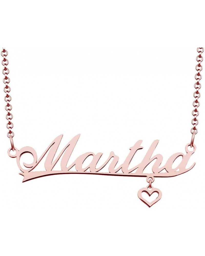 Personalized Name Necklace Rose Gold Customized Pendant Costom Martha $10.79 Necklaces