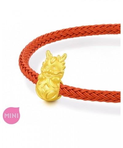 999 24K Solid Gold Mini Charm Lucky Dragon with Coin Charm Bracelet for Women 94299C $49.60 Bracelets