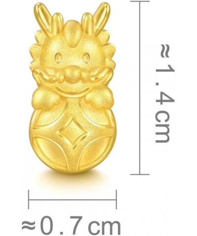 999 24K Solid Gold Mini Charm Lucky Dragon with Coin Charm Bracelet for Women 94299C $49.60 Bracelets