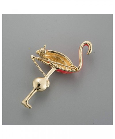 10K Gold Color Cute Enamel Flamingo Pin and Brooch Rose gold +Pearl $8.99 Brooches & Pins