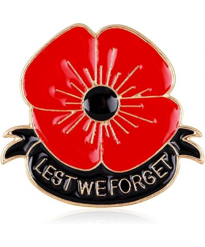 Veterans Day Remembrance Day Memorial Day Gift Poppy Brooch Pins Lest We Forget Flower Badge Broach Lest We Forget C $7.07 Br...