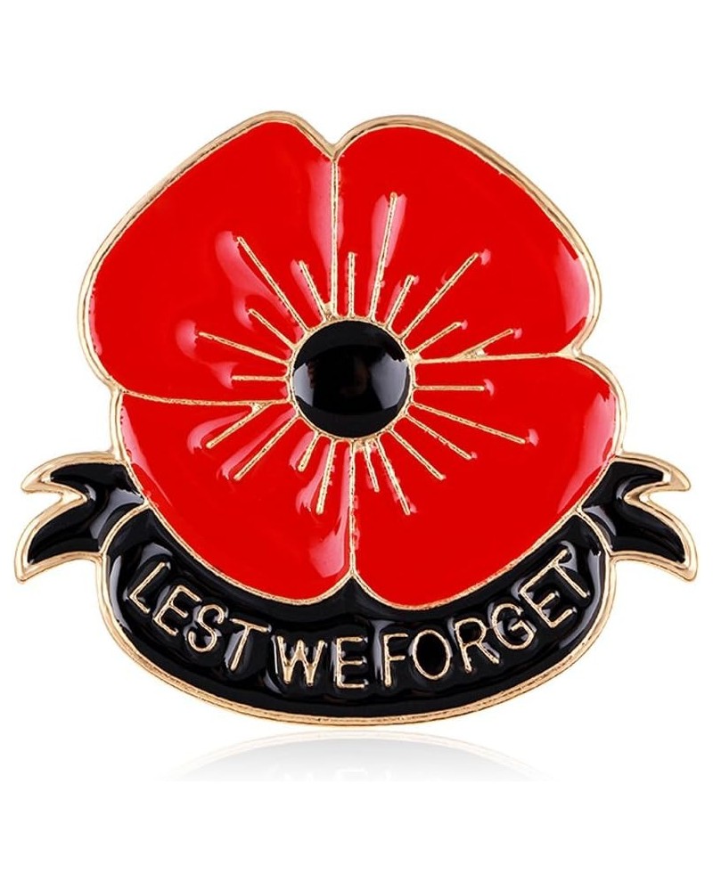 Veterans Day Remembrance Day Memorial Day Gift Poppy Brooch Pins Lest We Forget Flower Badge Broach Lest We Forget C $7.07 Br...